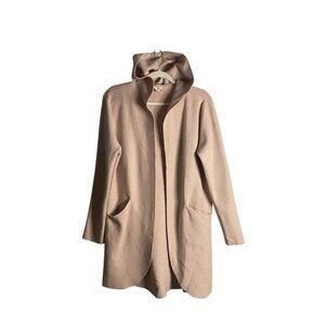 Athleisure by Sioni Women's Soft Pink Open Front Hooded Cardigan Sweater
